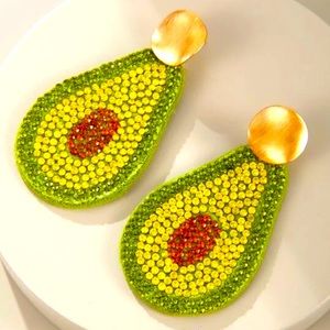 Jeweled Avocado Earrings